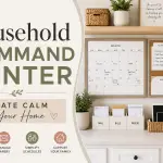 Household command center with calendar, mail organization, and family planning systems.