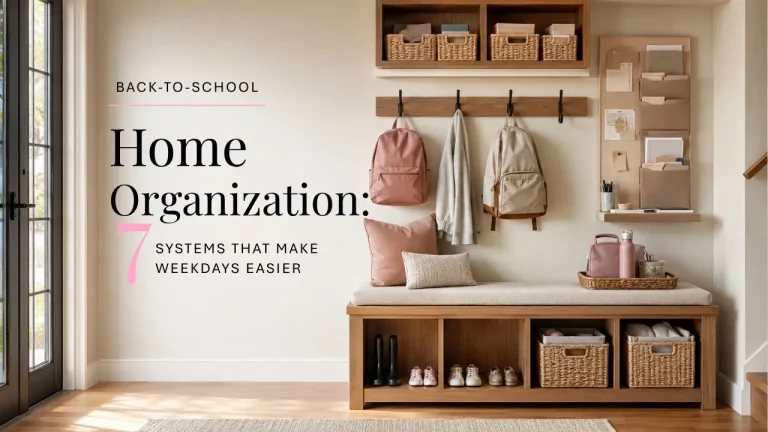 Organized back-to-school entryway with backpack and shoe storage